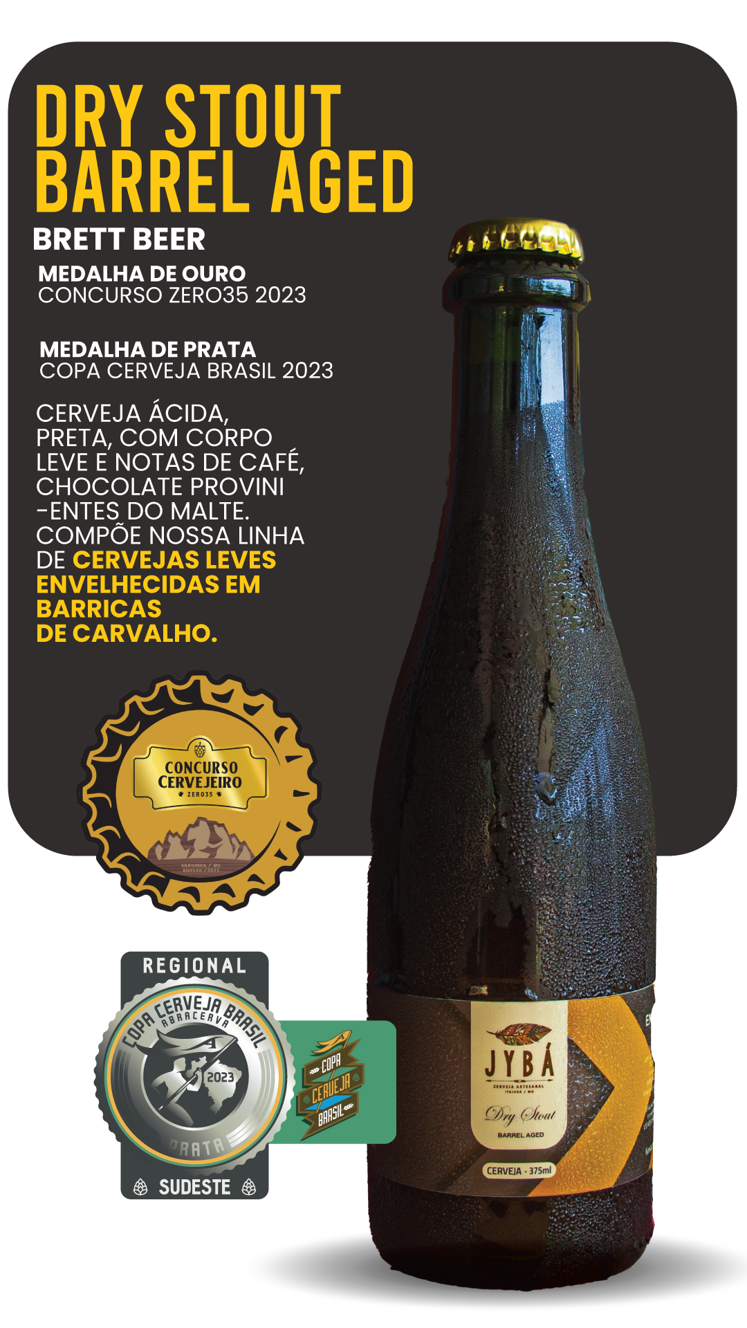 Dry Stout Barrel Aged Jybá — Medalha de prata na Copa Cervezas de América